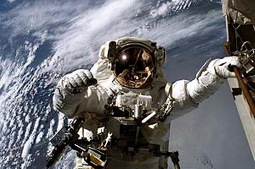 astronaut in space. real life NASA astronaut,
